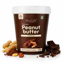 Whollyfit Chocolate Peanut Butter 500g – High Protein Chocolate Spread | Smooth & Delicious
