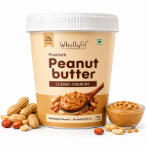 Whollyfit Classic Crunchy Peanut Butter 1kg – High Protein Peanut Butter | Crunchy & Delicious