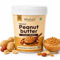 Whollyfit Classic Crunchy Peanut Butter 200g – High Protein Peanut Butter | Crunchy & Nutritious